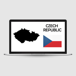 computer monitor with a flag and map country vector image