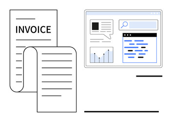 digital invoice management with analytics vector image
