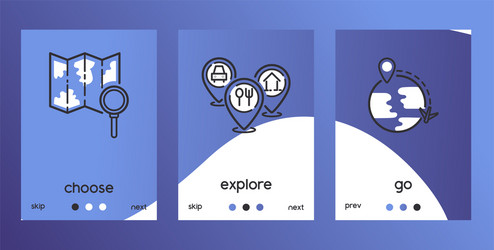 Navigation pattern travel map road location vector