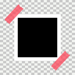 old photo empty frame isolated on transparent vector image