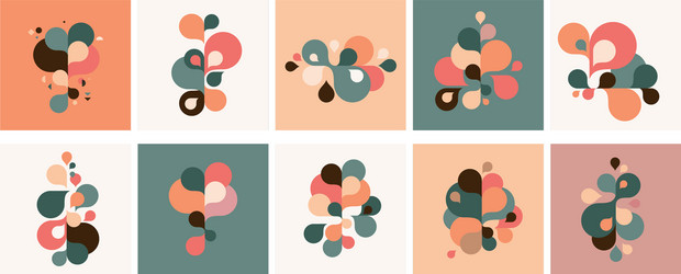 set abstract modern graphic elements and forms vector image