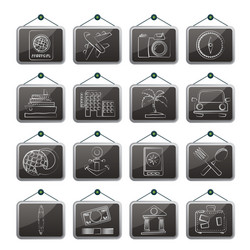 tourism and travel icons vector image