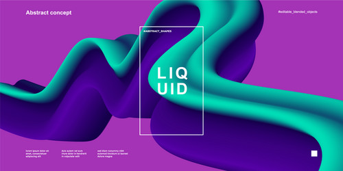 abstract design template with 3d flow shapes vector image