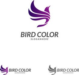 Bird logo flying design template dove vector