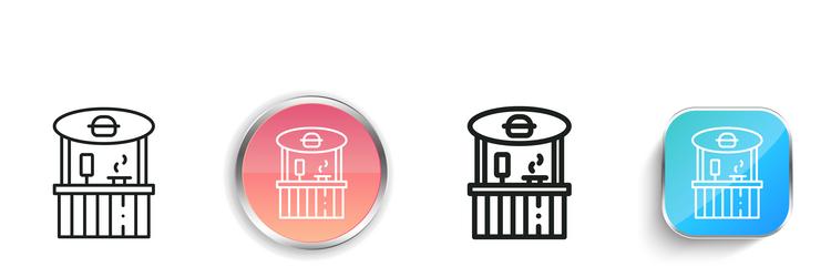 booth icon thin linear regular and button style vector image