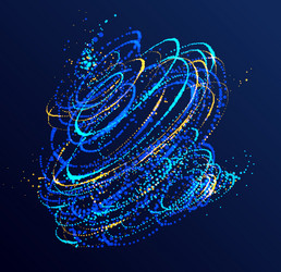 dotted particle whirl flowing abstract background vector image