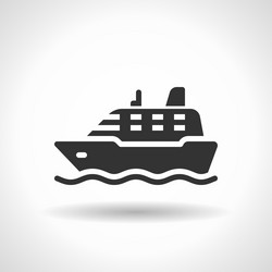monochromatic ship icon with hovering effect vector image