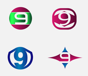 Number nine logo 9 Royalty Free Vector Image - VectorStock