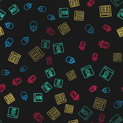 Set line computer mouse create account screen vector