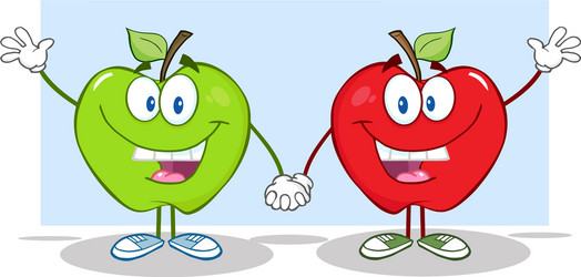 Smart teacher apple and student vector