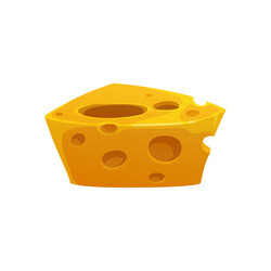 swiss cheese block or piece isolated dairy food vector