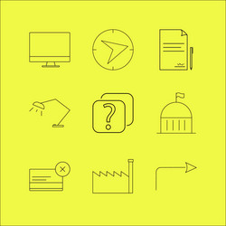 web linear icon set simple outline icons vector image