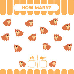 Worksheet for kids to learn left and right count vector