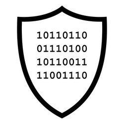 binary code and shield vector image