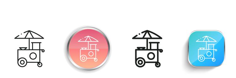 booth icon thin linear regular and button style vector image
