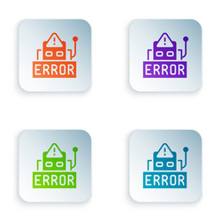 color error in operation program robot vector image