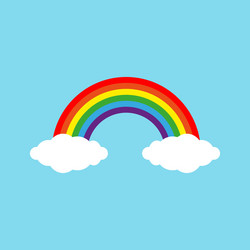 Colorful rainbow with clouds 3d Royalty Free Vector Image