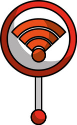 gps navigation pointer map wifi internet signal vector image