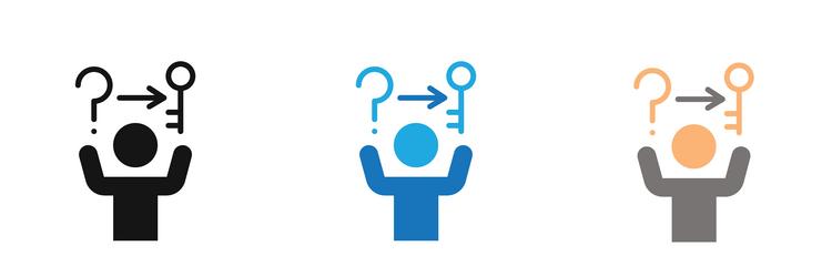 problem solving skills icon line art logo set vector image