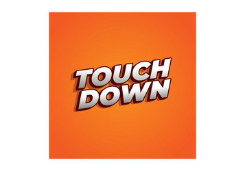 touch down text effect in eye catching color vector image