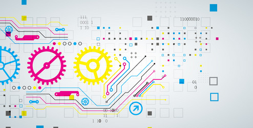 abstract technological background with various vector image