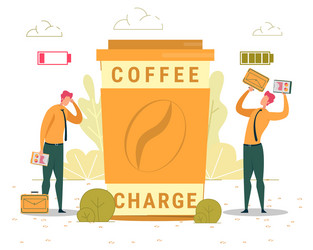 Coffee charge abstract flat banner template vector