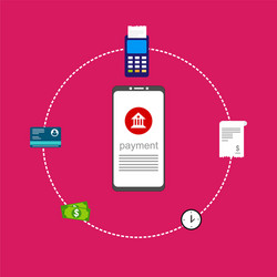 concept online and mobile payments for web page vector