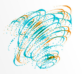 dotted particle whirl flowing abstract background vector image