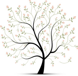 spring tree with roses for your design vector image