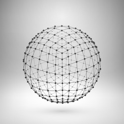 Wireframe mesh polygonal sphere Royalty Free Vector Image