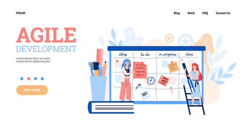 agile project development system web banner flat vector image