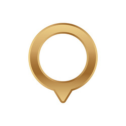golden circular badge with pointer shape vector image