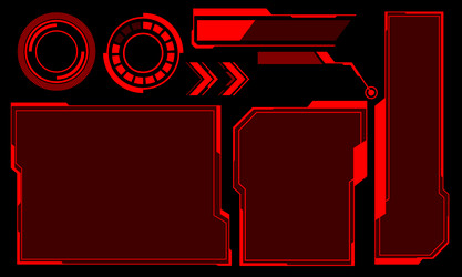 Hud frames red user interface elements design vector