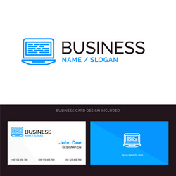 laptop coding code screen computer blue business vector image