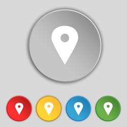 Map pointer gps location icon sign symbol on five vector