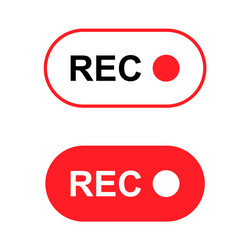 Set of recording sign button red app panel rec vector