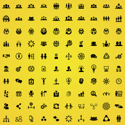 teamwork 100 icons universal set for web and ui vector image