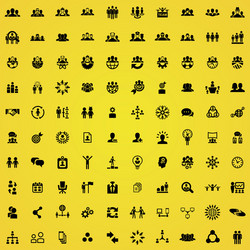 Teamwork 100 icons universal set for web and ui vector