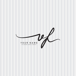 VF Initial Signature Logo - Elegant Script vector image