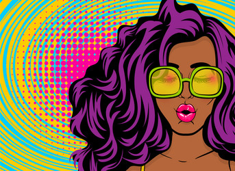 Black young swag woman pop art style vector