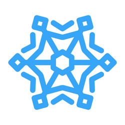 blue snowflake icon for snow design and pattern vector image