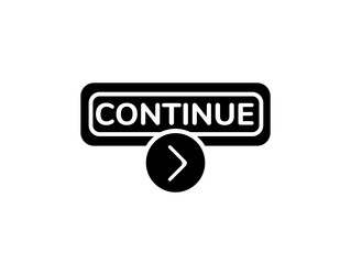 continue button icon with an arrow symbol in solid vector image