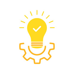 effective solution icon yellow gear and bulb vector