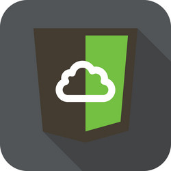 Icon web shield with cloud for node js vector