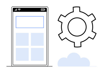 mobile device screen with application layout next vector image