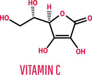 vitamin c chemical formula vector