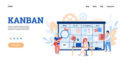 website or webpage for kanban scheduling system vector image