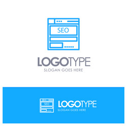 website server data hosting seo tech blue outline vector image