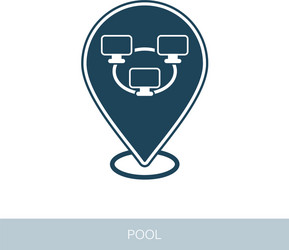 Bitcoin mining pool pin map icon vector