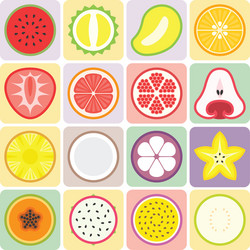 Fruits and vegetables icons set 2 vector